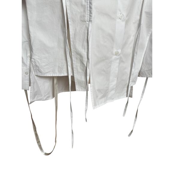 Vita Grace NEW Hana Tie Detail Cotton Shirt in White Size Small Long Sleeves - Picture 12 of 16